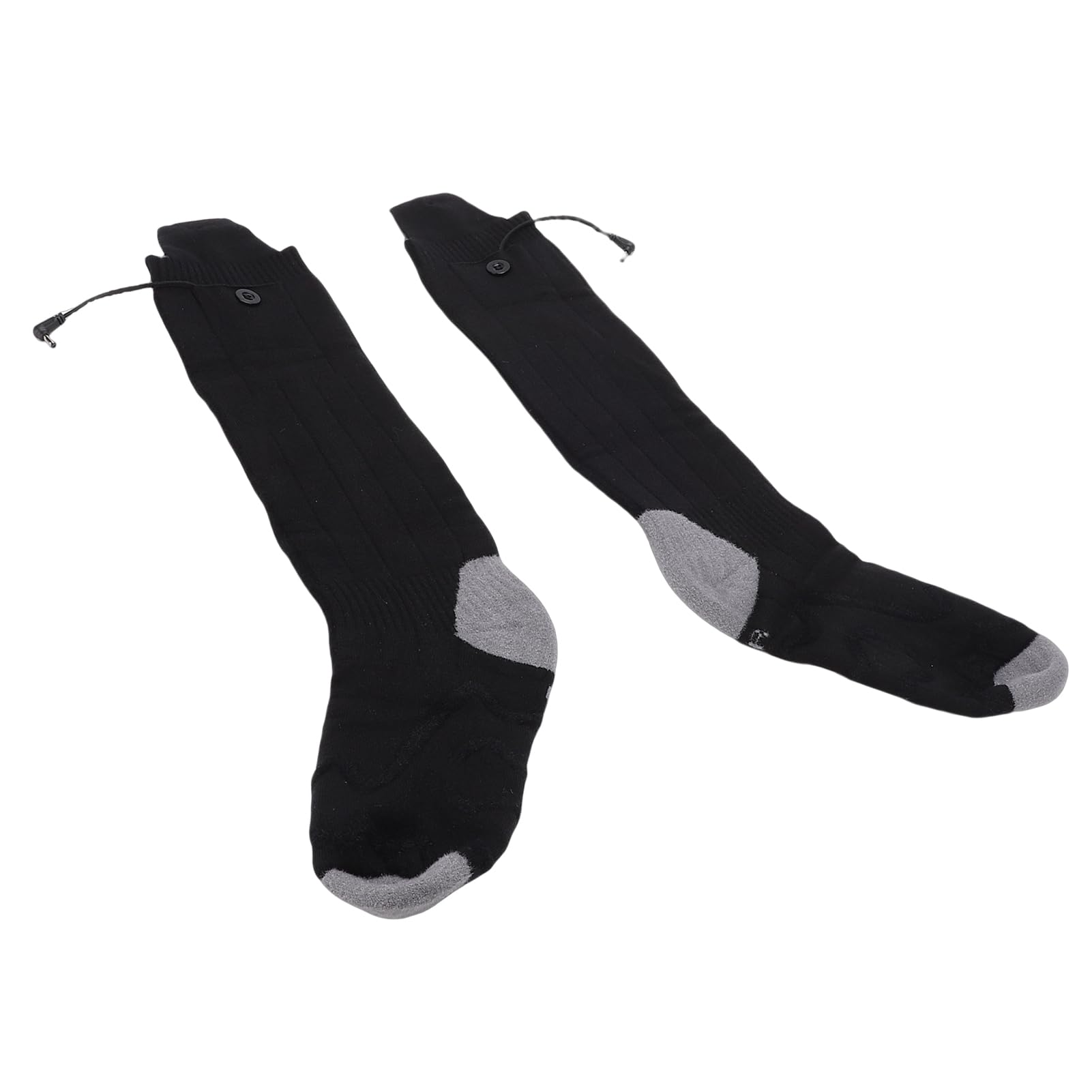 SIXRUN Beheizbare Socken Schwarz Wiederaufladbar für Skifahren und Outdoor-Aktivitäten mit Einstellbarer Temperatur 4 Stufen Waschbarer Stoff 2 Paar