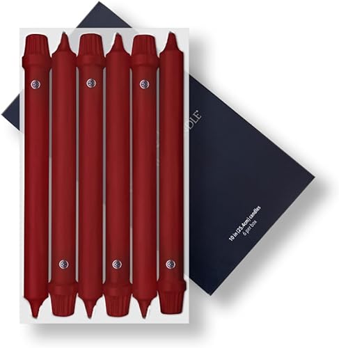 Vista 6 de Colonial Candle Unscented Taper Candle, Handipt Collection, Green, 10 in, Pack of 6 Candlesticks - Up to 8 Hours Burn