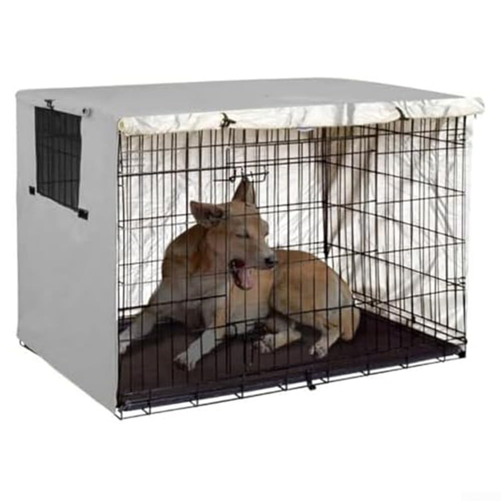 Copertura per gabbia per cani di grandi dimensioni, in tessuto Oxford 210D, copertura per gabbia per animali domestici, copertura protettiva multifunzionale (grigio, 79 x 50,8 cm)