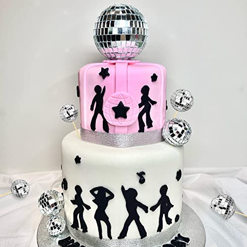 28 PCS Disco Ball Cake Toppers Disco Ball Cake Decorations 70\'s Disco Cake Centerpiece Decor Disco Theme Cake Picks for Table Decorations Disco 1970s Theme Party Favor - Thumbnail 5