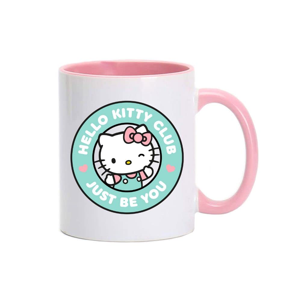 MEC Hello Kitty Club| Coffee Mug glass cups |Espresso Coffee Mug| Tea Cup| Drinking Glass For Kids | Kitchen Ceramic Coffee Cup Handle For Hot & Cold Beverages| 11 Oz ASIN: B0BC7KBT13 (LIGHT PINK)
