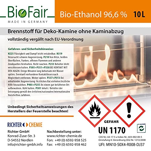 Bioethanol BioFair – Reiner Brennstoff für Kamin und Tischkamin