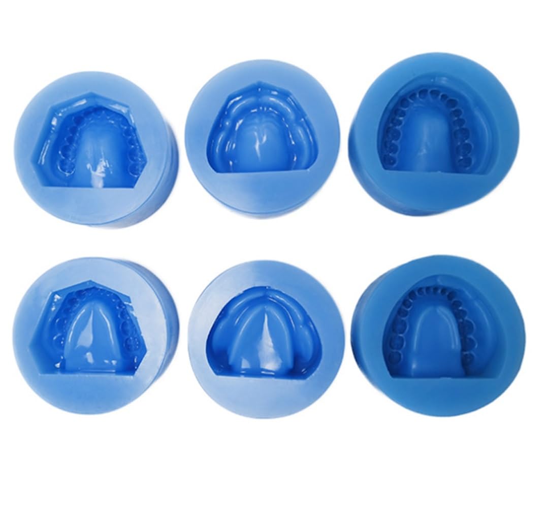 Set di 2 stampi for modelli in gesso dentale, base in gomma siliconica morbida, strumenti da laboratorio, denti interi