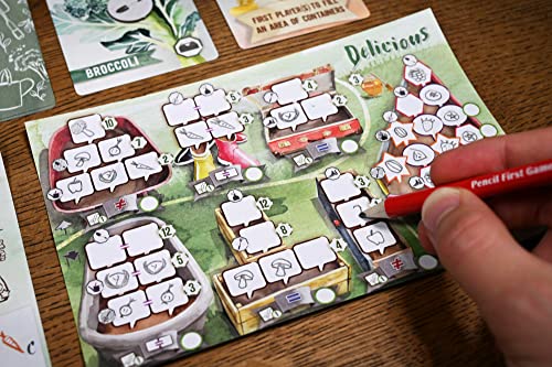 Pencil First Games Delicious Card Game - An Artful Flip-And-Write Gardening Game With Fruits And Vegetables Games For 1-100 Players #TOP3
