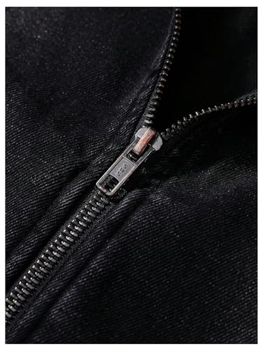 Men's Vintage Raw Hem Denim Vest Zip Up Sleeveless Collared Neck Jean Jacket Streetwear4