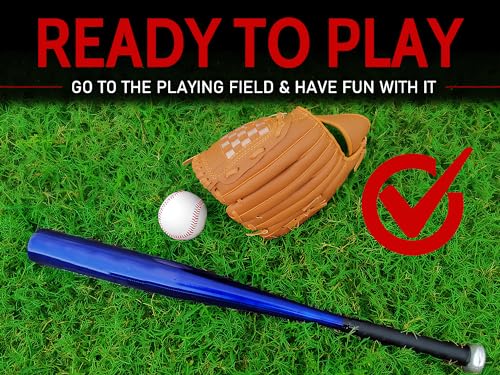Image of Softball Baseball Bat Set with Glove and Balls - 25 Inch /63cm Aluminum Bat for Pickup Games and Batting Practice