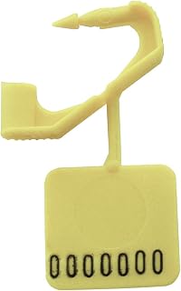 ELC PRATIK Padlock Seals 092H02PPYL One-Hand Pinch Seal with Hot-Stamped Numbers, in Polypropylene, Yellow Color, 1" Length,0.25" Thick (Pack of 250)