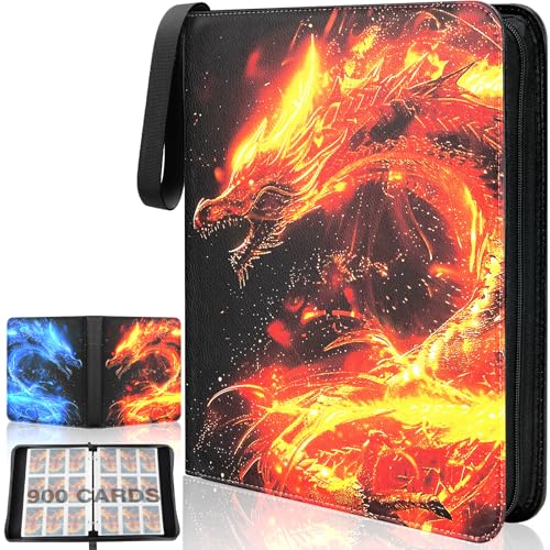 Winsing Card Binder 9 Pocket,Card Binder 900 Pockets with 50 Removable Sleeves, TCG Card Binder for Boys and Girls with 3 Ring Trading Card Holder Album Collection Binder for Game Cards, Sports Cards