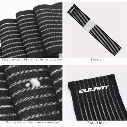 EULANT Lot de 2 Bandages de Compression élastiques 40cm(15.7inch) - Bandage de Main Réglable - Sangle de Cheville pour Enfant - Soutien du Poignet – vue 3