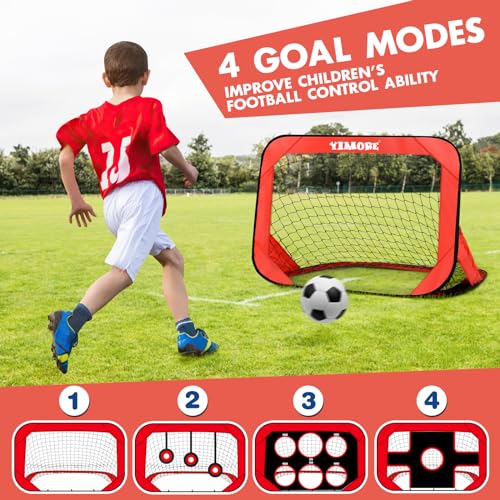 YIMORE Kids Pop Up Football Goal Set with Carry Bag - Image 2