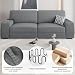 Yaheetech Sofa 212 x 81 cm Polstersofa aus Cordstoff mit Abnehmbare Kissen und Rückenlehnen Couch mit Breite Armlehnen für Wohnzimmer/Schlafzimmer/Spielzimmer Dunkelgrau
