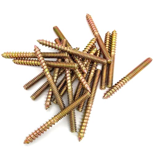 Image of 20 Pack 3 /16-24x 2 Inch Hanger Bolts 3 /16-24 inch Double Headed Bolts 3 /16 Wood Dowel Screw Self-Tapping Screw Hanger Bolts for Furniture Screws Threaded Rods Bolt 50.8mm Length