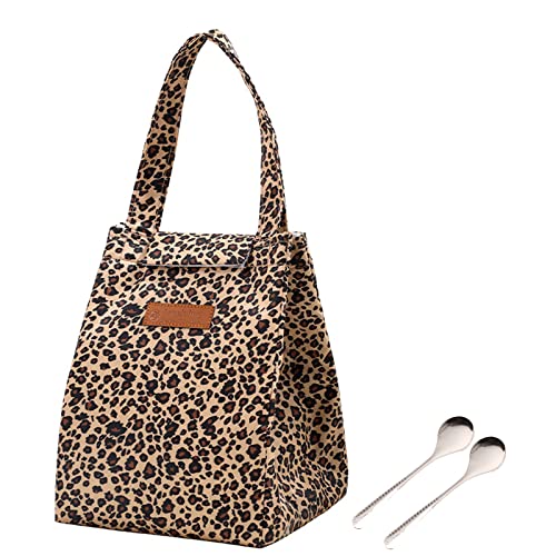 DKDDSSS Borsa Termica Pranzo,Pranzo al Sacco Riutilizzabile,Borsa Frigo Ideale per Uomini,Donne,Picnic, Scuola, Ufficio, All'aperto (leopardo)