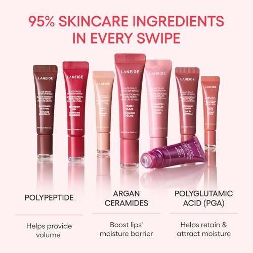Image of LANEIGE Glaze Craze Tinted Lip Serum: Hydrating, Lip Barrier-Boosting, Softening Lip Serum Treatment for Glossy & Buildable Shine, Nourished Lips with Plumping Polypeptides | Korean Skin Care
