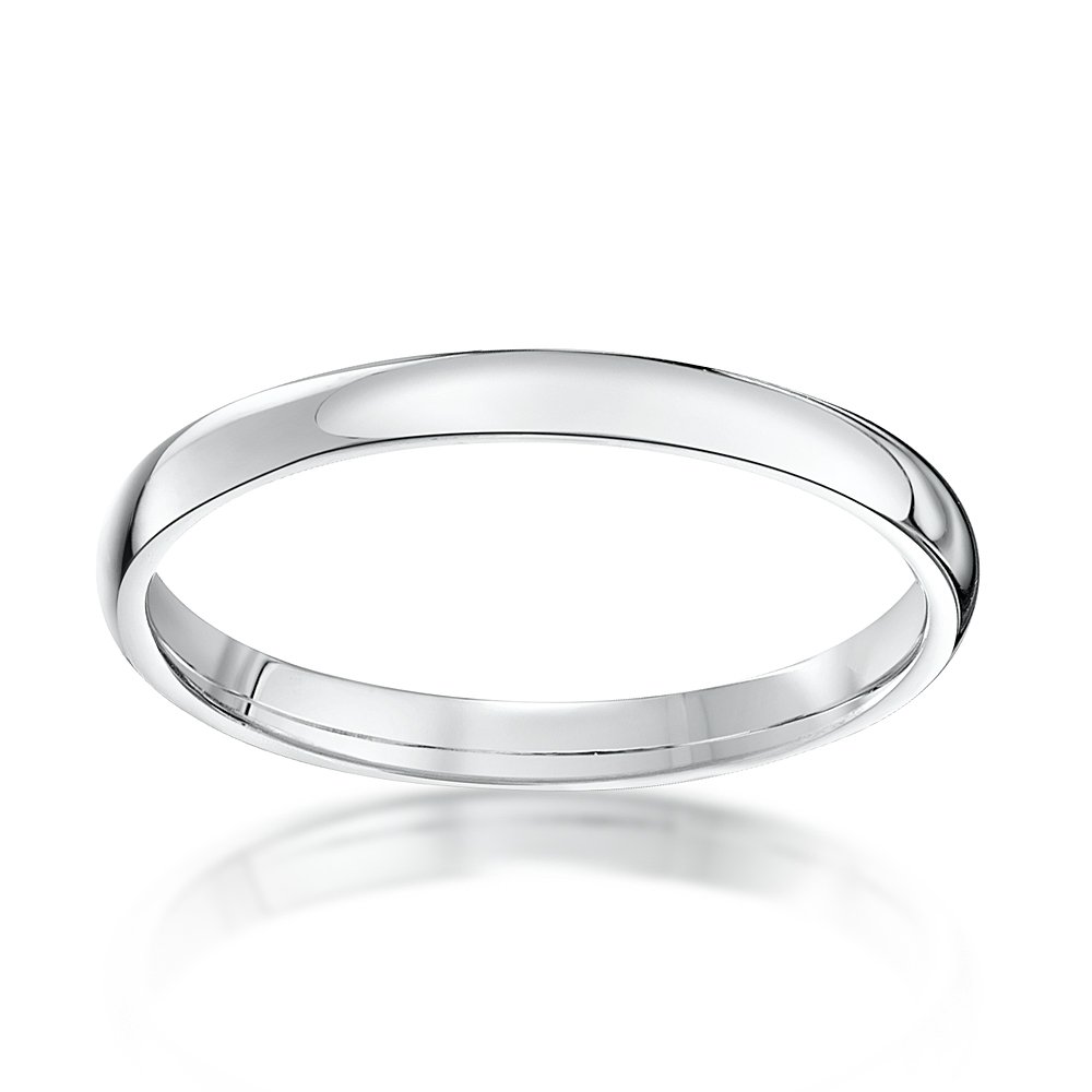 Theia Anillo de Bodas Unisex en Oro Amarillo o Oro Blanco, de 18ct de 2-9mm, Forma de Corte, Pesado, Pulido