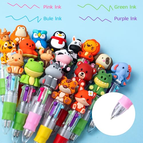 Set de 24 bolígrafos multicolor con diseño animal safari miniatura 2