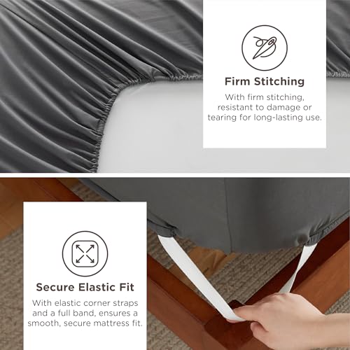 Image of Bedsure Deep Pocket California King Sheet Sets - Fits Mattresses Up to 21 Inches Thick - 4 Piece Bed Sheets, Moisture Wicking, Soft & Cooling Bedsheet & Pillowcases, Easy & Secure Fit, Grey