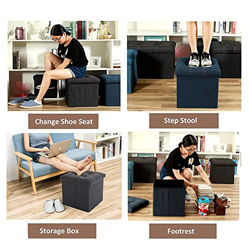 Siège rembourré et pouf de rangement robuste charge max 100 kg - 5