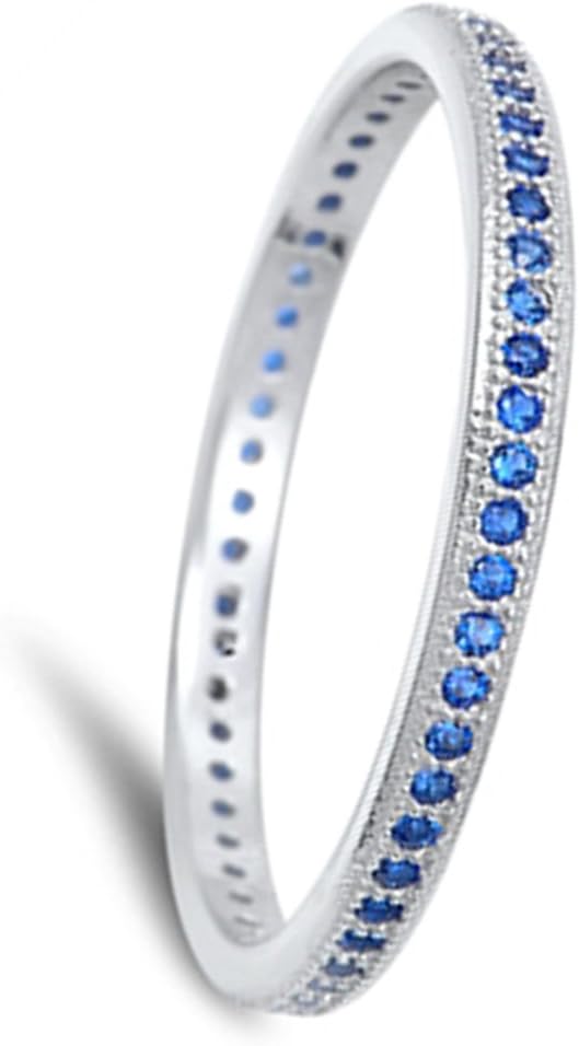 CHOOSE YOUR COLOR Sterling Silver Eternity Ring
