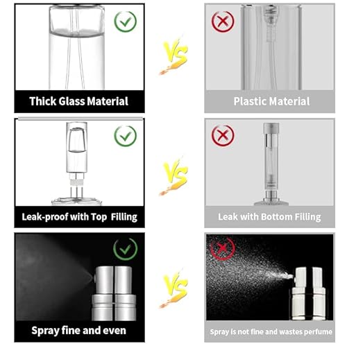 MUB 10ml Perfume Travel Refillable Atomizer Bottle Glass Unique Top-Filling Leak-Proof Spray Bottle Atomizer Sprayer for Perfume Cologne Mini Travel Size Empty Pocket Portable - Image 4
