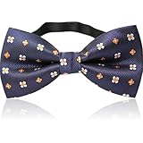 [ベスト アイテム] 蝶ネクタイ メンズ キッズ ドット 青 紺 ワンタッチ ネクタイ リボン タイ 花 フック ボウタイ ネイビー ブルー g2-30