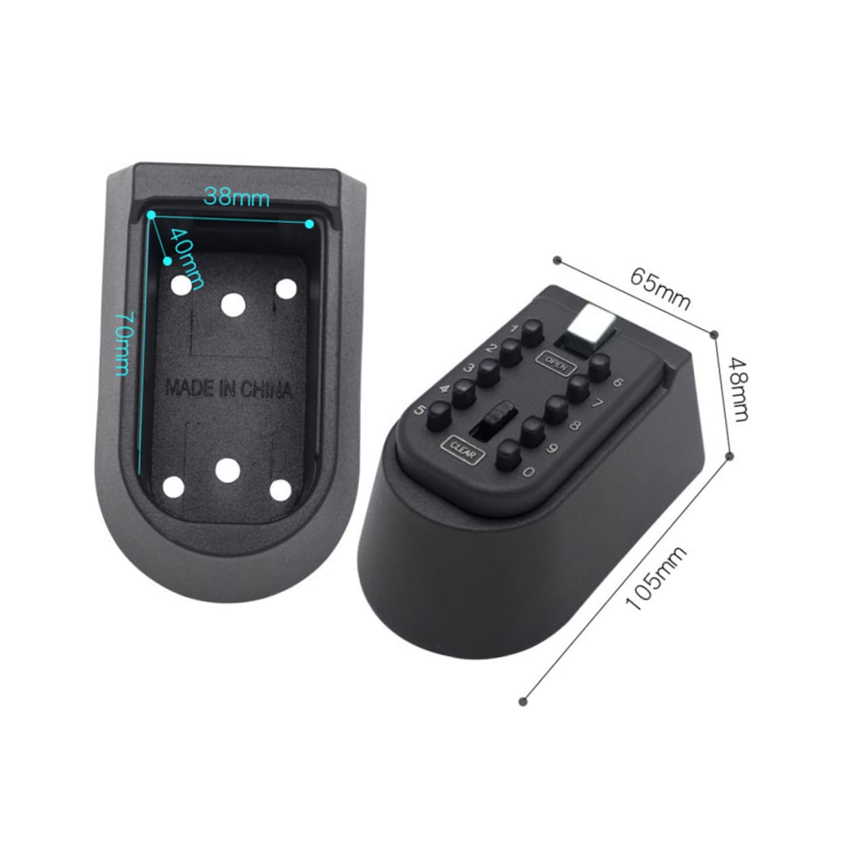 SEWACC Boîte à Clés Murale Sécurisée Code Mécanique, en Abs et Alliage D'aluminium, Robuste et Pratique pour Entrée d'urgence et Activités Quotidiennes