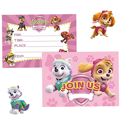 XLZJYIJ Paw Patrol Einladungskarten, Einladungskarten, Einladungskarten Set, Kinderparty Einladungskarten, Witzige Kinder Einladungskarte, für Geburtstag Partys und Kindergeburtstag Cover