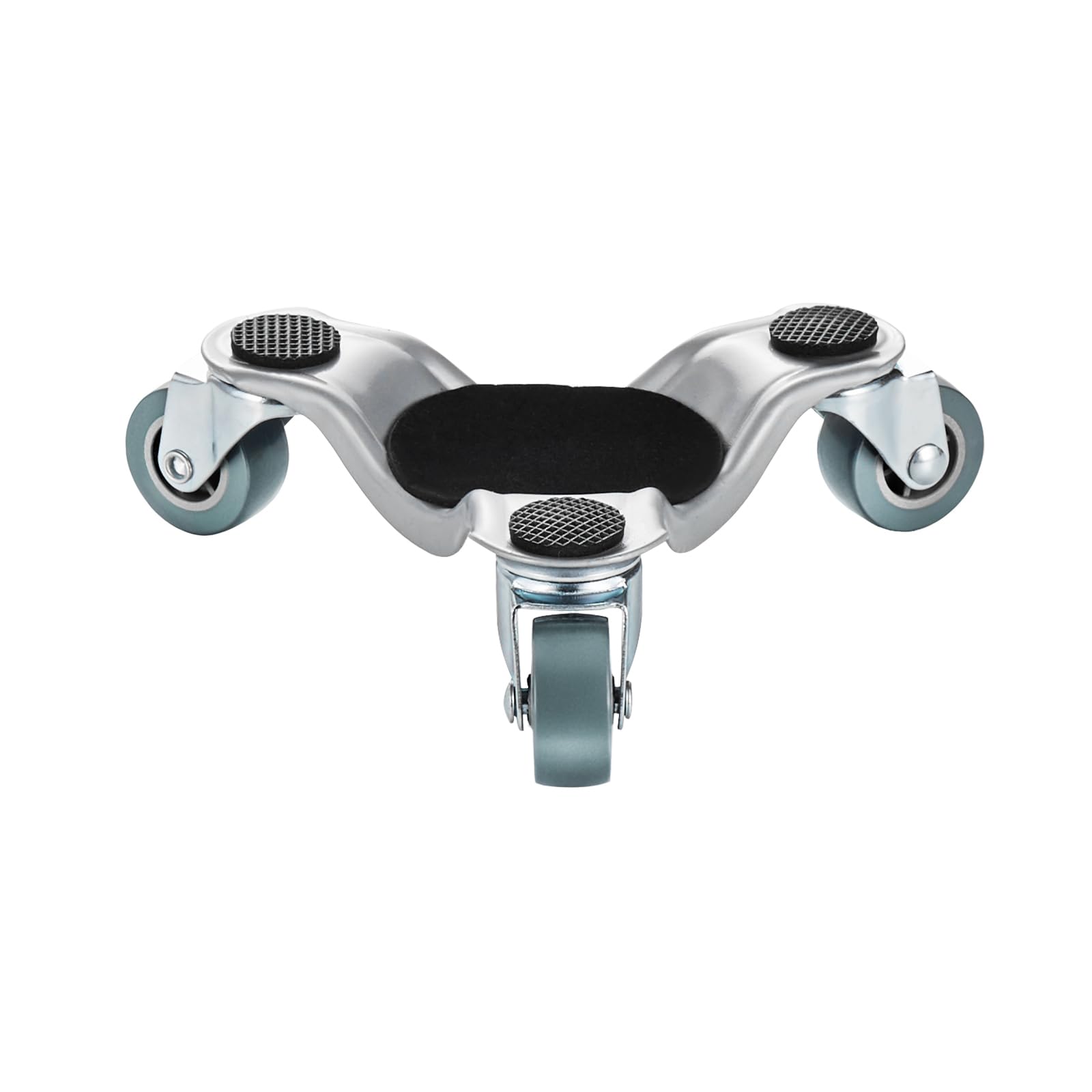 VEVOR 4 carrelli per mobili da 15,2 cm, in acciaio con ruote girevoli a 360° in polipropilene e tappo antiscivolo, 3 ruote per spostare mobili pesanti, frigorifero, divano