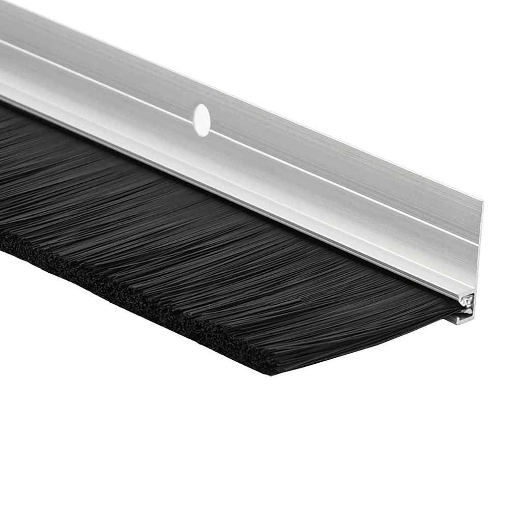 Guarnizioni per porte in alluminio, 6 pezzi, 100 cm, argento, paraspifferi per porte interne, guarnizioni a spazzola montate per camera da letto e soggiorno