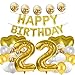 Sweet 22th Birthday Balloon 22th Birthday Decorations Happy 22th Birthday Party Supplies Gold Number 22 Foil Mylar Balloons Latex Balloon Gifts for Girls,Boys,Women,Men