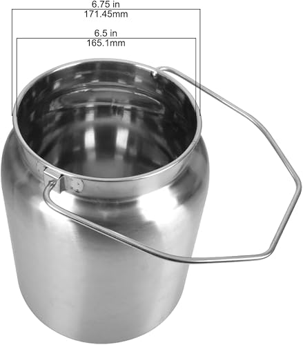 Miniatura 4 de Lindy's Jarra de leche sin costuras de acero inoxidable de 2 galones, lata de leche, cubo de leche, recipiente de almacenamiento de líquido