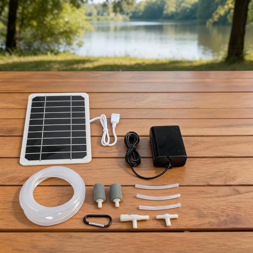 Bomba de oxígeno solar de 5 W y aireador portátil para estanques de pesca con panel de 21,5 % 6