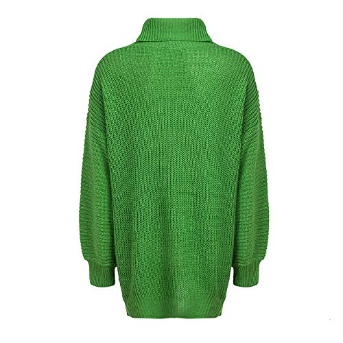 pedkit Moda Feminina De Malha Camisola Listras Coloridas De Gola Alta Manga Comprida Solta Jumper Qu