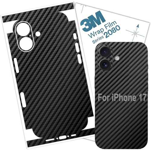 Skin iPhone 17 fibra de carbono 3M película protectora para el día a día
