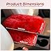 Fluffy Car Armrest Cover with Side Pockets – Plush Fuzzy Fur Center Console Armrest Cushion Pad, Universal Winter Car Interior Protector, Soft Arm Rest Cover with Storage for Women & Men (RED)