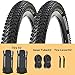 24/26/27.5 X 1.95 Inch Folding Bike Tires with 3mm Anti Puncture Proof Protection for Mountain Bicycles (24X1.95/2 Tires 2 Tubes)