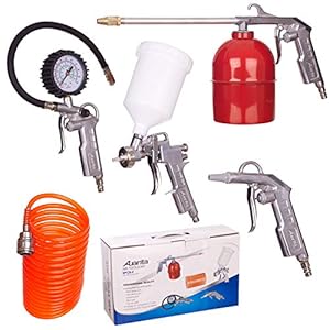 5Pc Compressor Set Air Accessoire Tool Kit Spuitpistool Slang Band Inflator Blow Gun