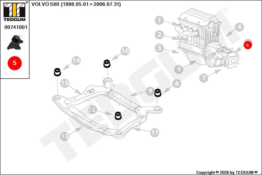 TEDGUM 00741001 SUPPORTO MOTORE-CAMBIO POSTERIORE