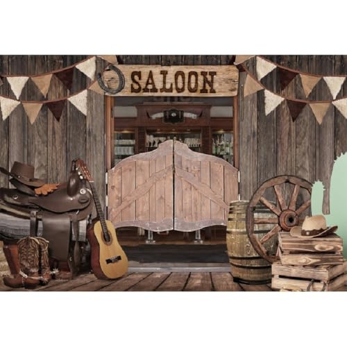 Toile de fond saloon pour anniversaire cowboy et soirée à thème paysan