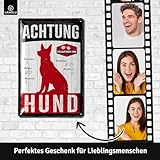 LANOLU Retro Blechschild Warnung vor dem Hund Schilder, retro Blechschild vorsicht Hund Schild, Achtung Hund Schild lustig, Warnschild Hund, Metallschilder mit Sprüchen, 20x30cm