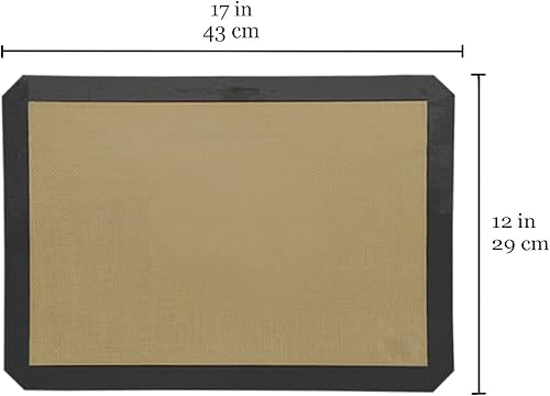 Miniatura 6 de Vila Paquete de 2 alfombrillas para hornear, 12 x 17 pulgadas, bandeja para platos saludables, hojas de galletas antiadherentes reutilizables,