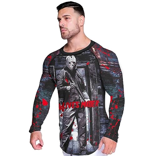 Print 3D Never Fade Compression Shirt Gift On Birthday, Mens Rash Guard Long Sleeve Michael Myers Boogeyman - XL4