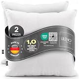 LILENO HOME Set di 2 riempimento cuscino 55x55 cm - Cuscino interno lavabile a 40°C adatto per allergici - Cuscino in poliestere come cuscino per divano, cuscino per la testa