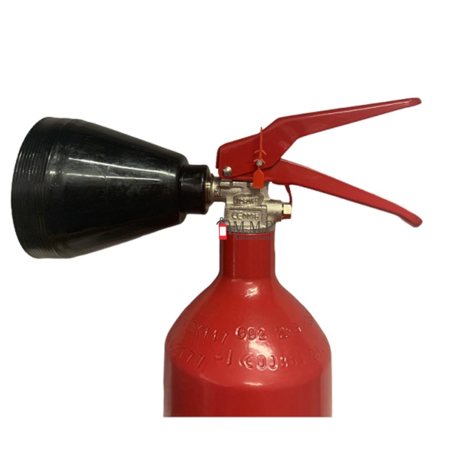 Estintore a Co2 kg 2 2025 omologato e certificato con staffa e cartello pvc adesivo con cartellino di Manutenzione semestrale per uffici negozi hotel case vacanze UNI EN 3-7