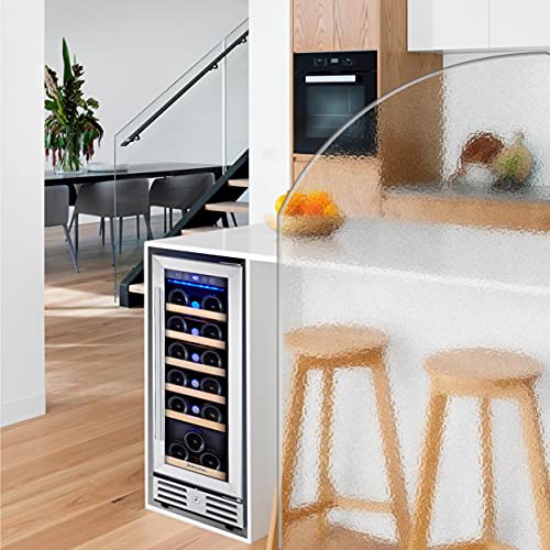 Kalamera Mini Fridge 18 Bottle - 12 Inch Wine Cooler Refrigerator, Built-In Or Freestanding, With Stainless Steel & Double-Layer Tempered Glass Door, And Temperature Memory Function Wine Fridge #TOP5
