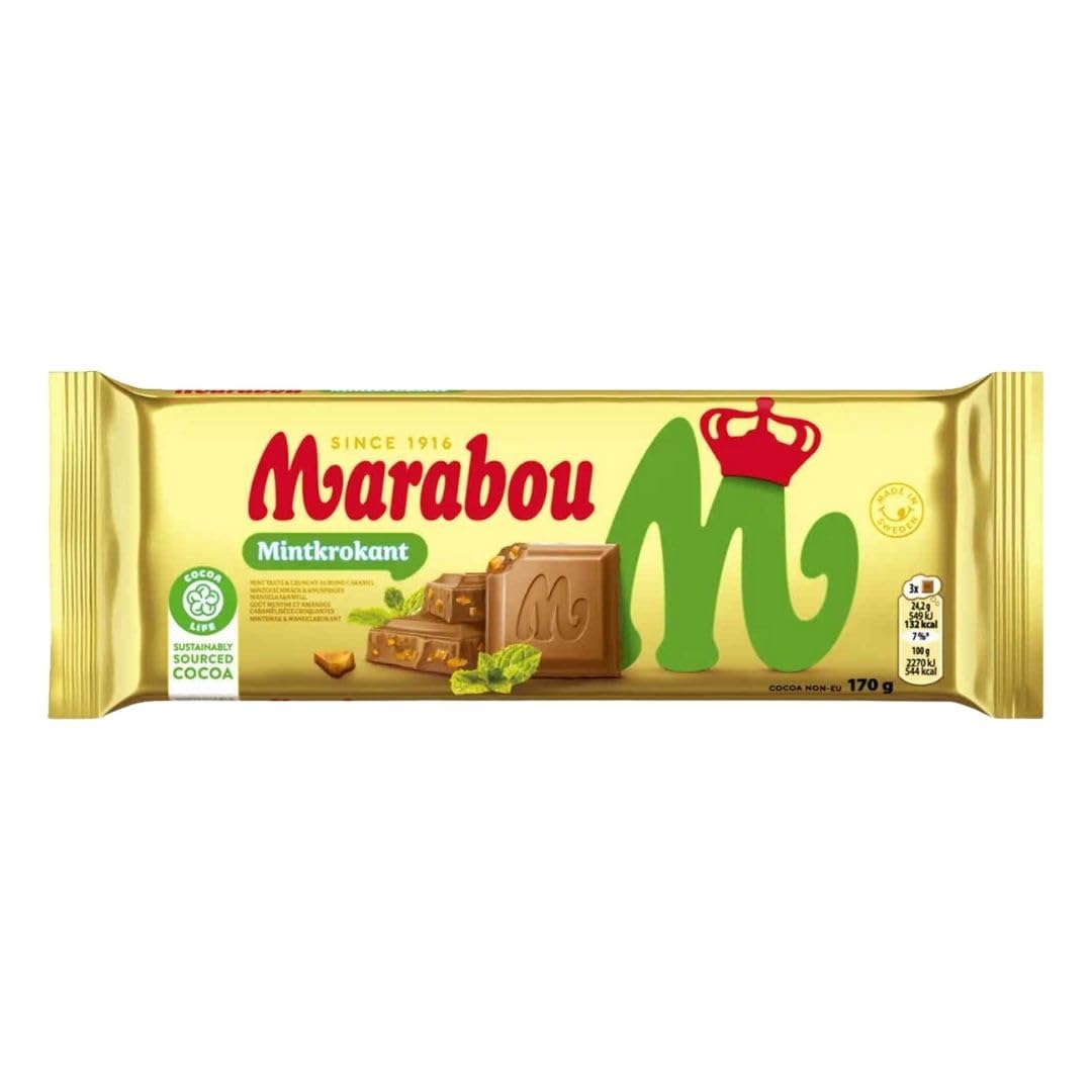 Marabou Mintkrokant 10×170 g (insg. 1,70 kg) | Milchschokolade mit Minz-Krokant | Großpackung für Büro, Events & Handel | Schwedische Marke