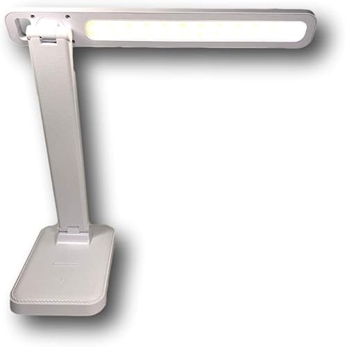 Miniatura 4 de Lámpara de escritorio LED inalámbrico recargable Mini USB Touch Switch Regulador de control de ajuste de color (blanco)