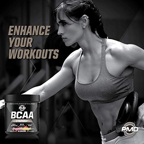 Pmd Sports Bcaa Charged Delicious Amino Acid Drink Mix For Performance And Recovery - Increase Muscle Function For Workout And Daily Energy - Strawberry Lemonade (30 Servings) #TOP3