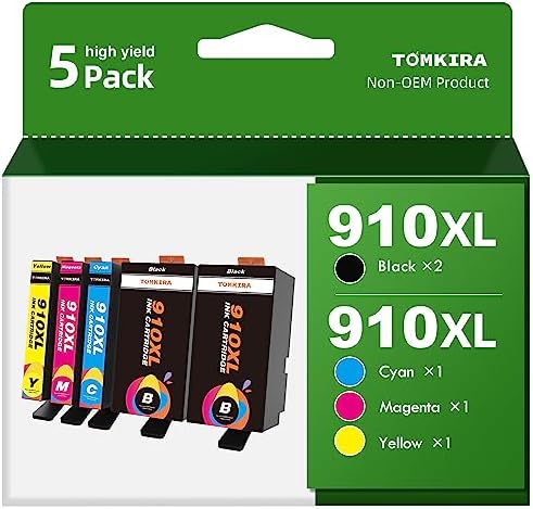 910XL Ink Cartridges Combo Pack Compatible with HP 910 XL 910XL Ink Cartridges Compatible for OfficeJet Pro 8020 8030 8025 8035 8028 OfficeJet 8022 8010 8015 (2 Black 1 Cyan 1 Magenta 1 Yellow)