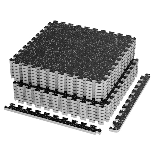 Mdeam 0.56" Thick Gym Flooring for Home Gym, 48 Sq Ft Rubber Top Floor Mats by Mdeam - Used condition - CA$114.23